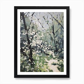 Cherry Trees Impasto Painting 1 Art Print