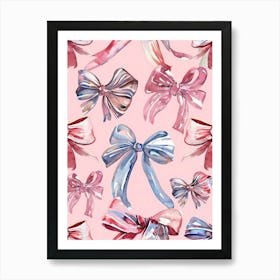 Pastel Bows Pattern Art Print