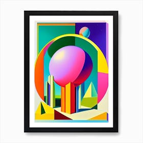 Libra Planet Abstract Modern Pop Space Art Print