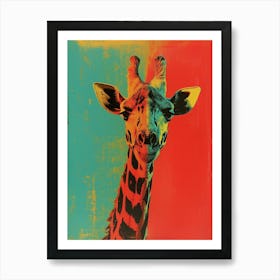 Giraffe Polaroid Inspired 1 Art Print