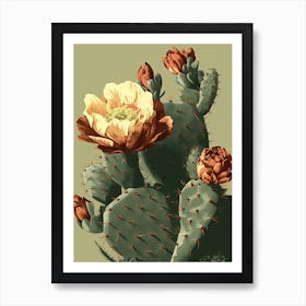 Vintage Cactus Illustration 2 Art Print