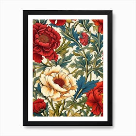 Victorian Floral Wallpaper Art Print