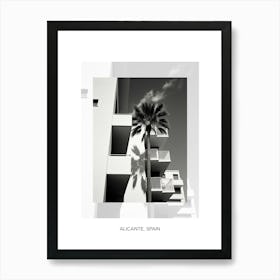 Poster Of Alicante, Spain, Black And White Old Photo 1 Art Print