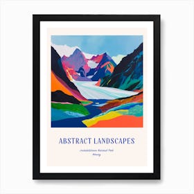 Colourful Abstract Jostedalsbreen National Park Norway 1 Poster Blue Art Print