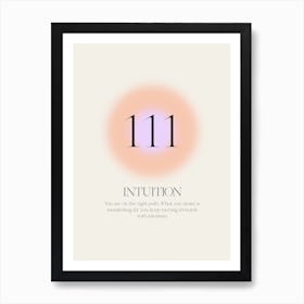 Angel Number 111 Intuition Art Print