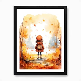 Cute Autumn Fall Scene 41 Art Print