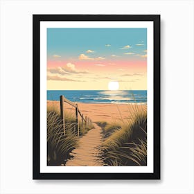 Outer Banks North Carolina, Usa, Flat Illustration 2 Poster