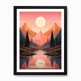 Landscape Geometric Abstract Illustration 9 Art Print