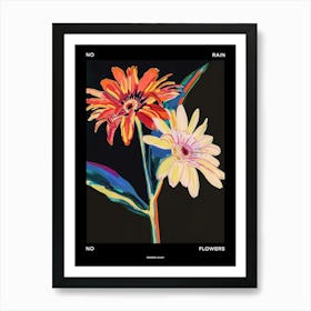 No Rain No Flowers Poster Gerbera Daisy 1 Art Print