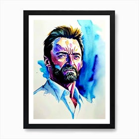 Hugh Jackman In Logan Watercolor 2 Art Print