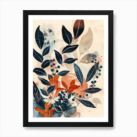 Abstract Leaves Canvas Print 1 Art Print