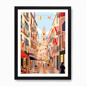 San Sebastian, Spain, Graphic Illustration 4 Art Print