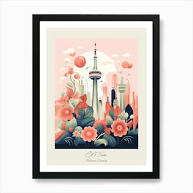 Cn Tower   Toronto, Canada   Cute Botanical Illustration Travel 2 Poster Art Print