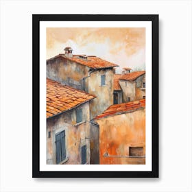 Tuscany Rooftops Morning Skyline 1 Art Print