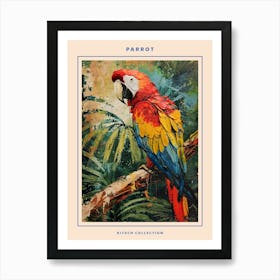 Parrot Brushstrokes Poster 4 Art Print