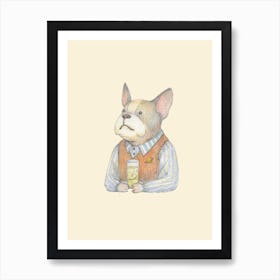 French Bulldog And Gin Tonic Art Print