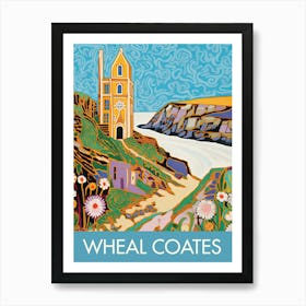 Wheal Coates England Travel Print Painting Cute Art Print