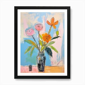 Flower Painting Fauvist Style Rose 2 Art Print