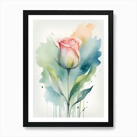 Watercolor Rose Art Print