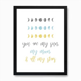 Sun Moon Stars Art Print