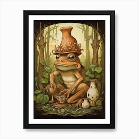 Wood Frog On A Throne Storybook Style 11 Art Print