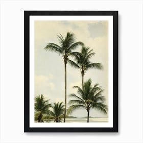 Tanjung Aru Beach Kota Kinabalu Malaysia Vintage Art Print