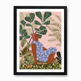 Inhale Green  Privat Jungle At Home Art Print