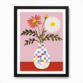 Wild Flowers White Tones In Vase 2 Art Print