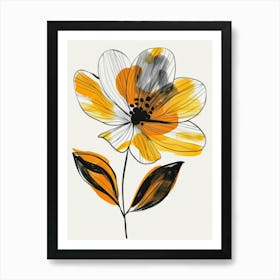 Yellow Flower Canvas Print Art Print