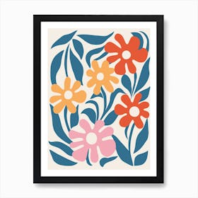 Flowers In A Square Art Print