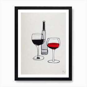 Corvina Picasso Line Drawing Cocktail Poster Art Print