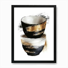 Bowls Of Gold And Black Art Print