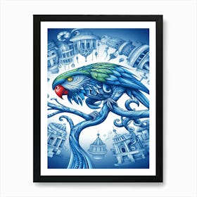 Echo Parrot In The City Art Print