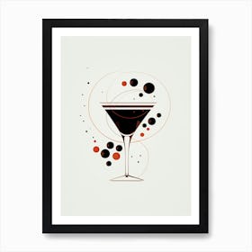 Mid Century Modern Espresso Martini Floral Infusion Cocktail 8 Art Print