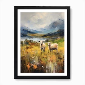 Rams By The Lake In The Highlands Art Print