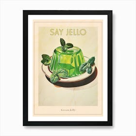 Vibrant Green Jelly Vintage Retro Illustration 3 Poster Art Print