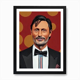 Mads Mikkelsen Illustration Movies Poster