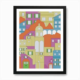 Tuscany Buildings Naples Italy House Old Art Print