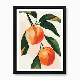 Nectarines Close Up Illustration 2 Art Print