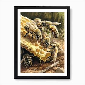 Sweat Bee Storybook Illustration 10 Art Print