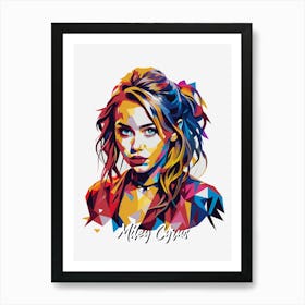 Myley Cyrus 02 Portrait Music Icon Style WPAP Pop Art Art Print