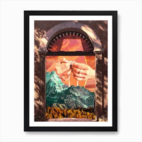 Retro Fantasy Collage Art Print