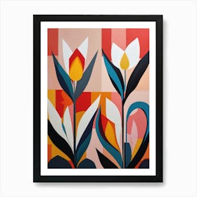 Beautiful Abstract Tulip Flowers Affiche