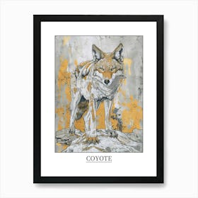 Coyote Precisionist Illustration 4 Poster Affiche