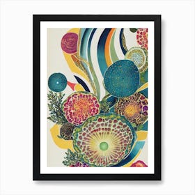 Acanthastrea Vintage Graphic Watercolour Art Print