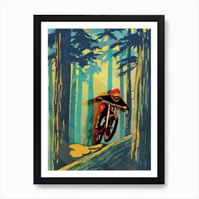 Log Jumper Mountain Biker Art Print