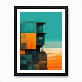 Hikkaduwa Beach Sri Lanka Abstract Orange Hues 2 Art Print