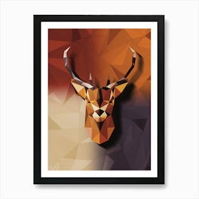 Abstract Deer Head,geometrical animal art,polygonal Art Print