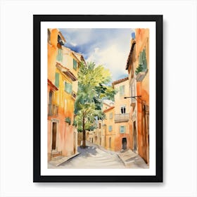 Rome, Italy Watercolour Streets 2 Art Print