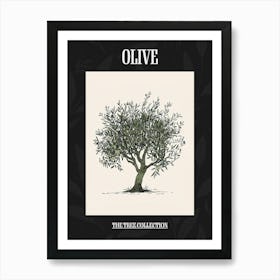 Olive Tree Pixel Illustration 1 Poster Art Print